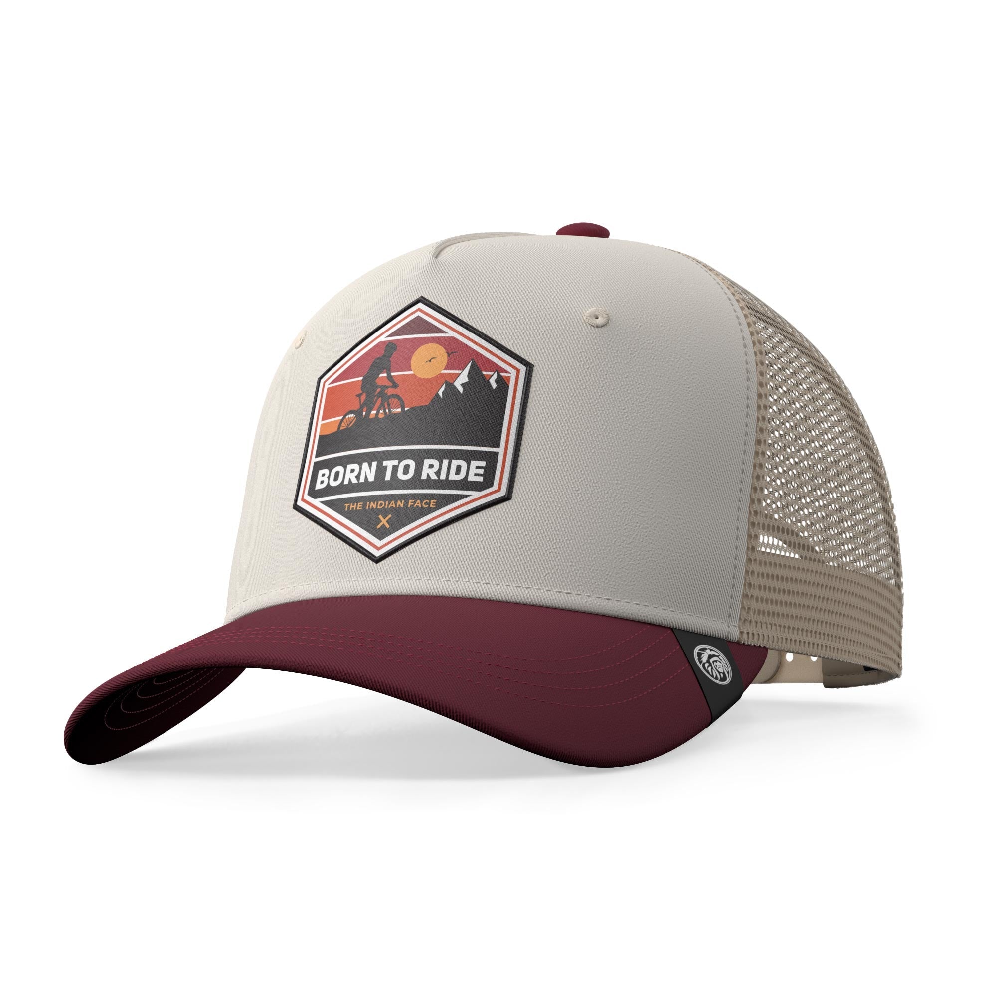 Casquette Born To Ride Marron / Gris / Rouge