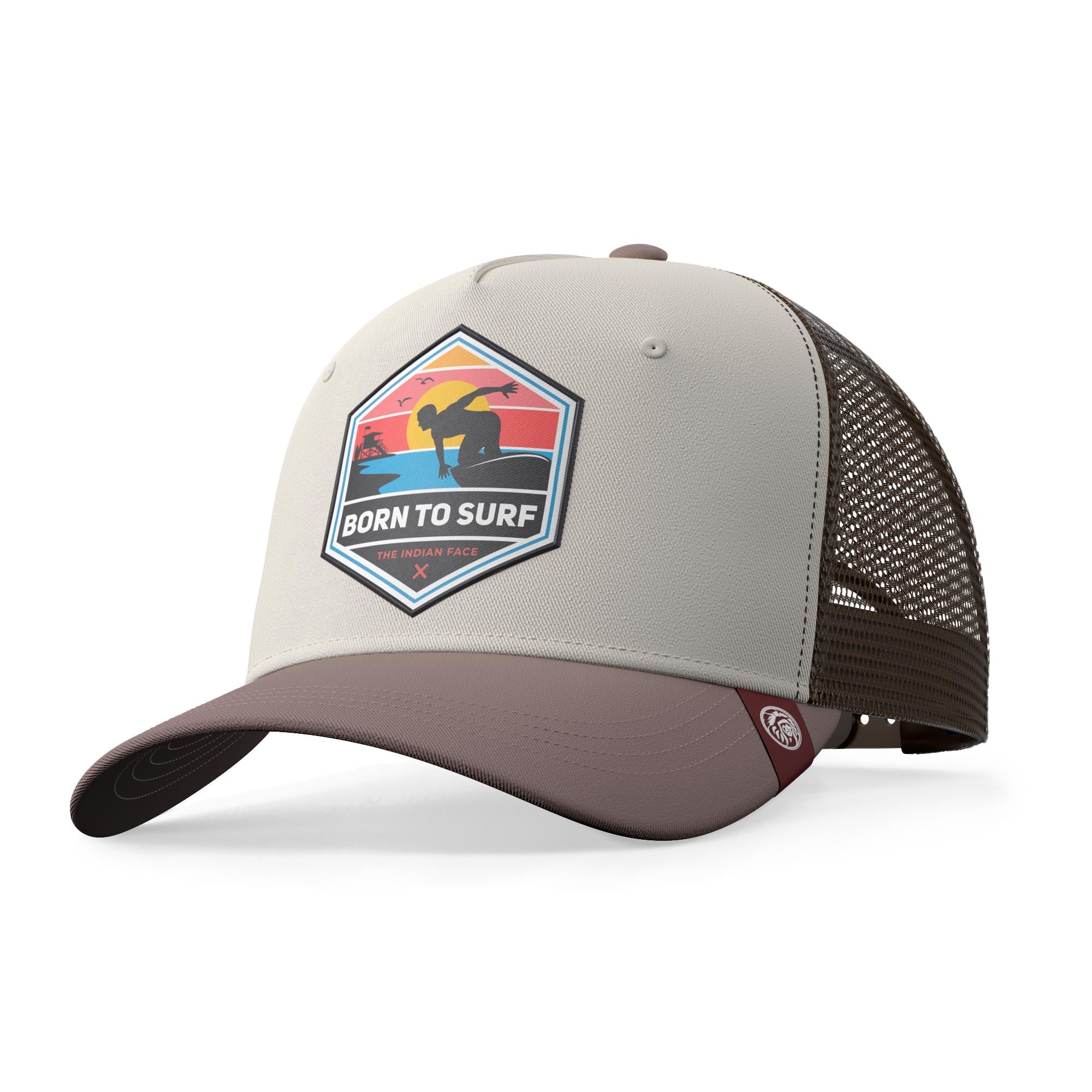 Casquette Born To Surf Marron / Gris
