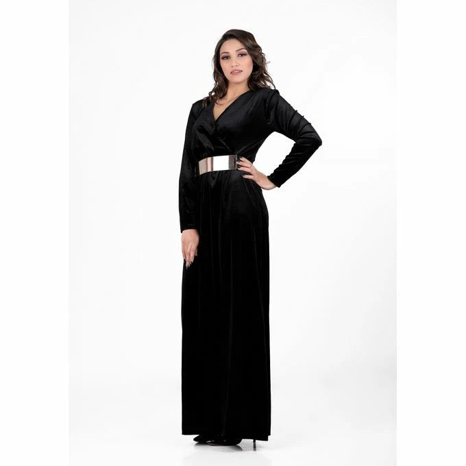 Dreams Fashion Robe longue velours croisée