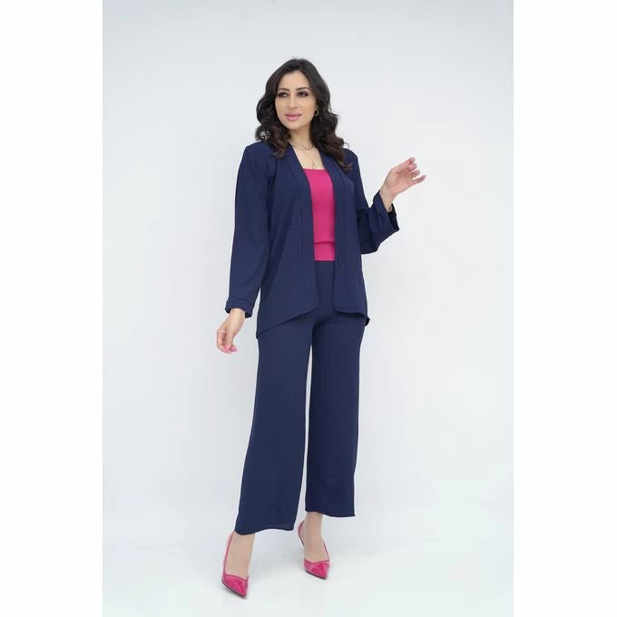 Ensemble femme composé d'un pantalon large et d'un gilet
