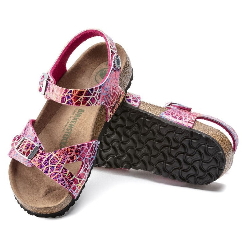 Birkenstock Rio Kids MF Flashy Hologram Pink VEG