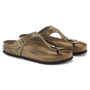 Birkenstock Madrid MF Shiny Python Mud Green
