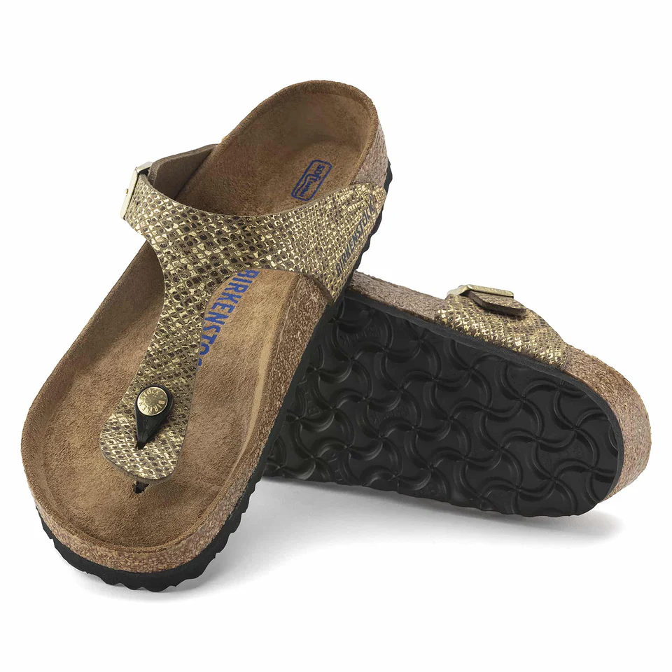Birkenstock Madrid MF Shiny Python Mud Green