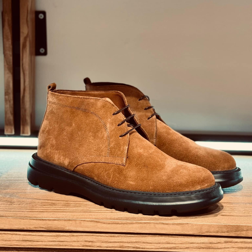 Boots homme en Cuir – 110 DAIM CAMEL