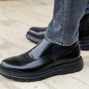 Boots homme en Cuir – 120 Noir