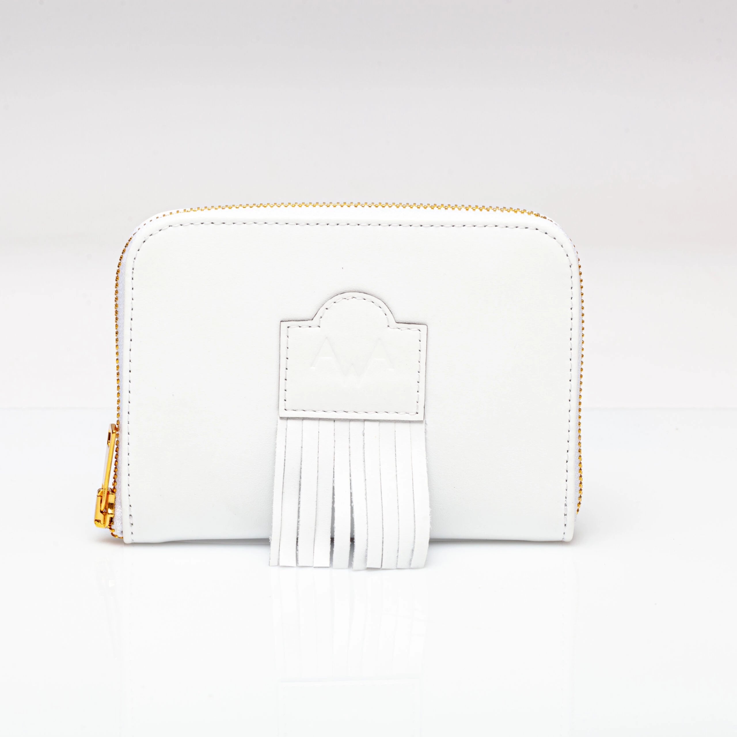 Portefeuille en cuir blanc