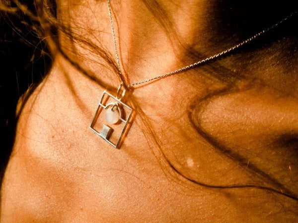 Collier Square fait main en argent 925