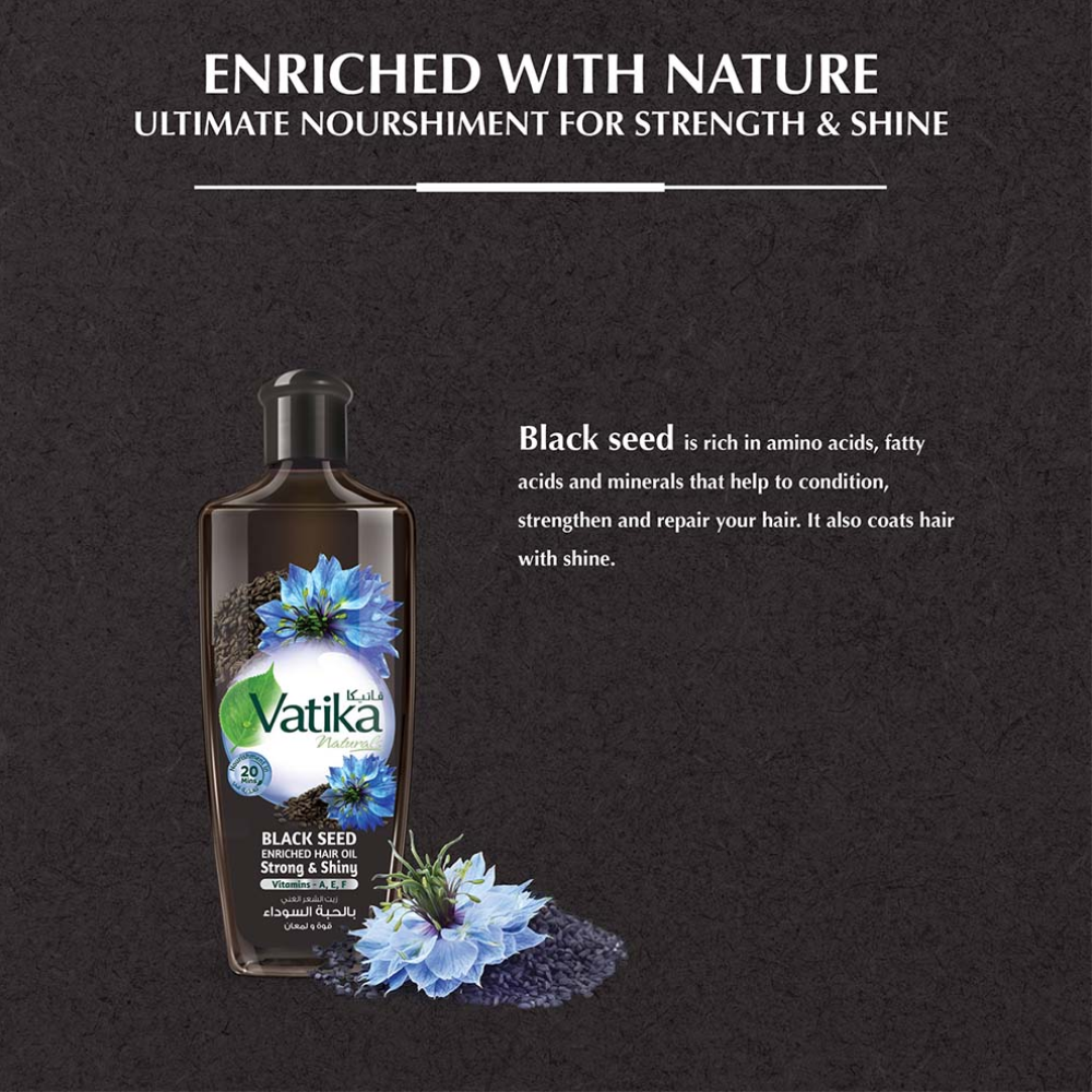 Vatika – Huile capillaire enrichie aux graines noires 200Ml