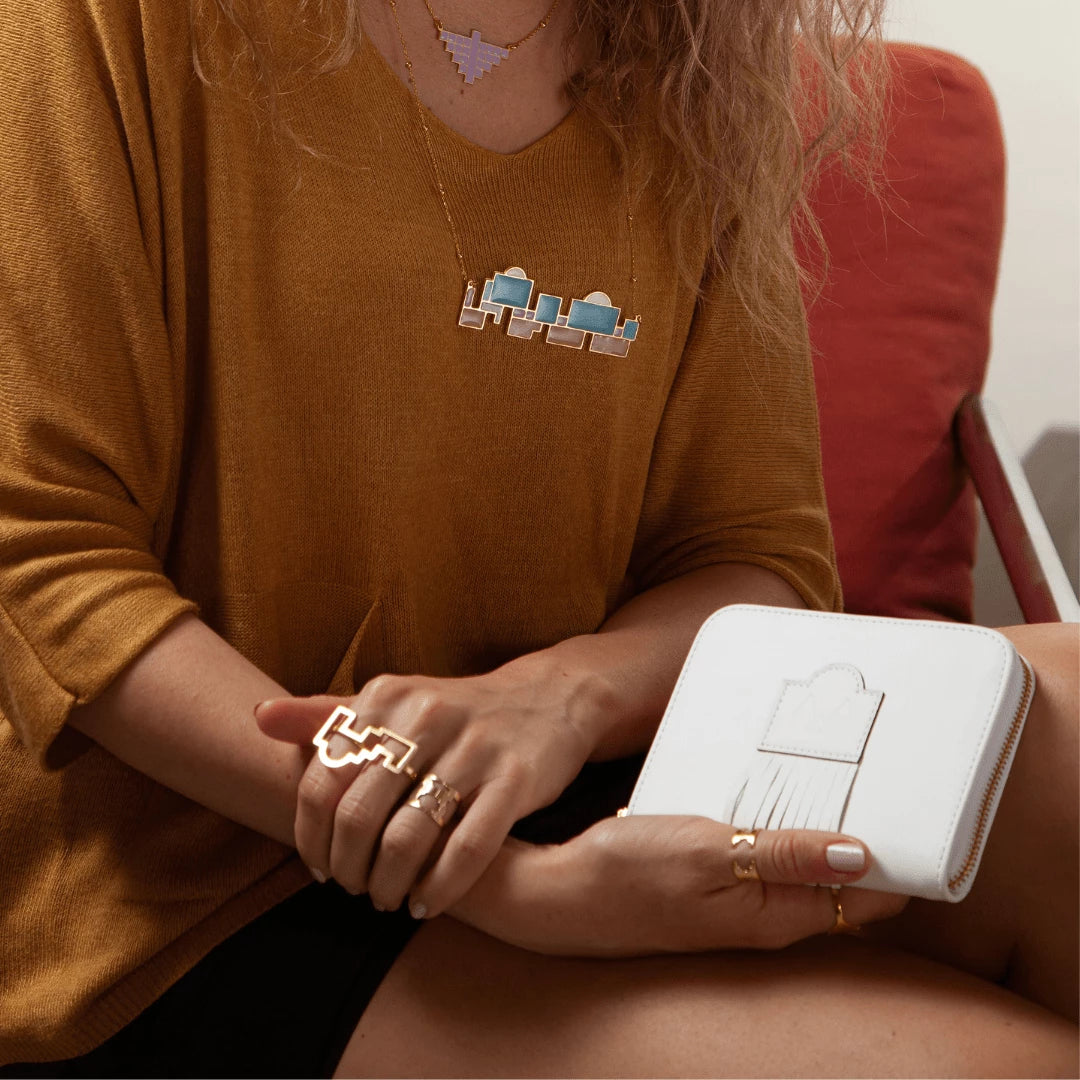 Portefeuille en cuir blanc
