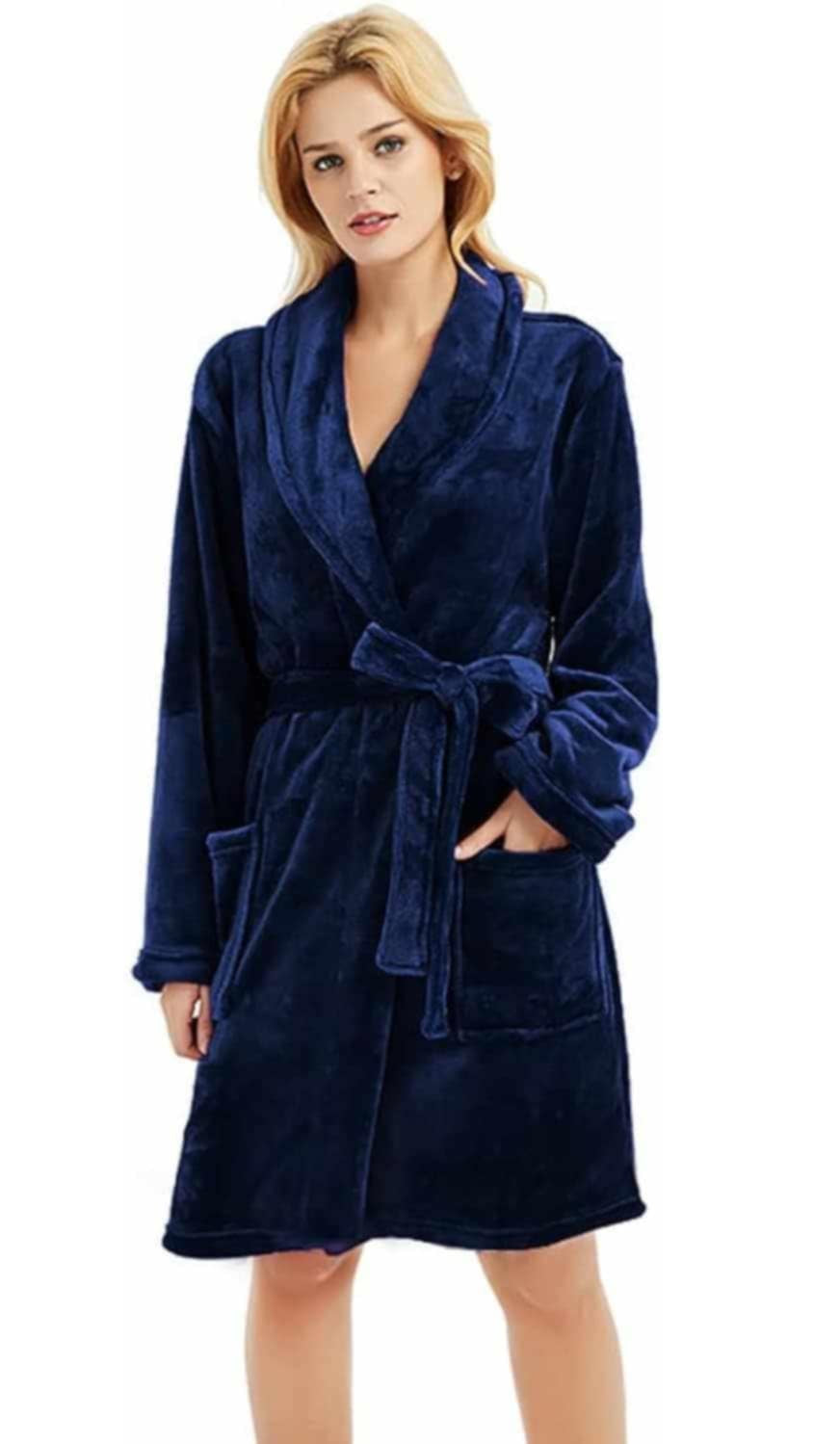 Robe de chambre en polaire - Bleu marine