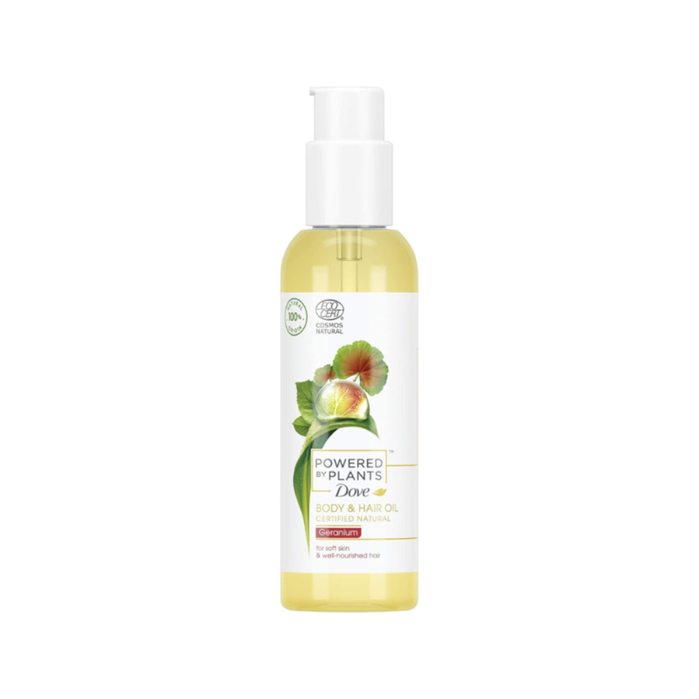 Dove – Huile Corps Et Cheveux Au Géranium Powered By Plants 100Ml