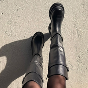 Makeba - Botte en Cuir Femme Noir