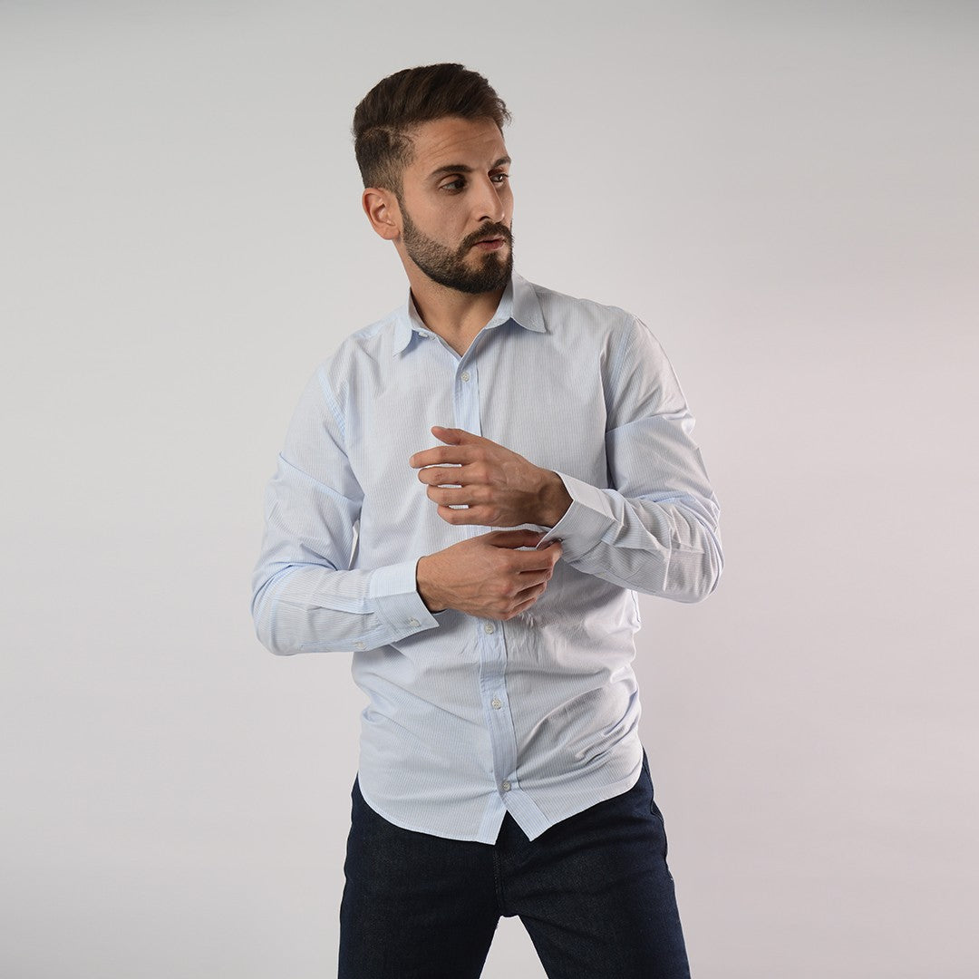 Lee Cooper Chemise Toile Ml TOICRJ-10 CH.ML.STRA HOM NAT.