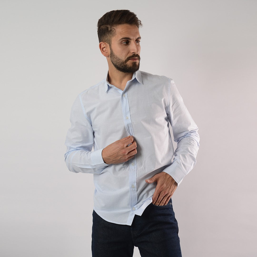 Lee Cooper Chemise Toile Ml TOICRJ-10 CH.ML.STRA HOM NAT.