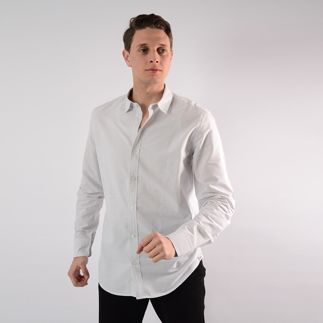 Lee Cooper Chemise Toile Ml TOICRJ-09 CH.ML.STRA HOM NAT.