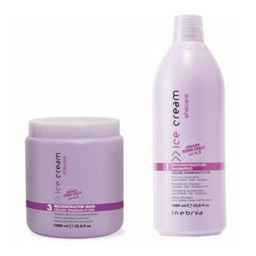 Inebrya Shampoing + Mask Pack ice cream She care 1000ml