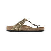 Birkenstock Madrid MF Shiny Python Mud Green