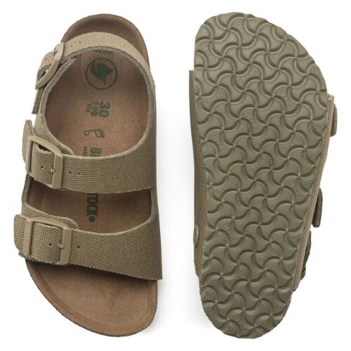 Birkenstock Milano Kids TEX Canvas Faded Khaki VEG