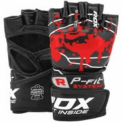 Grappling Glove Blood Double Strap Black