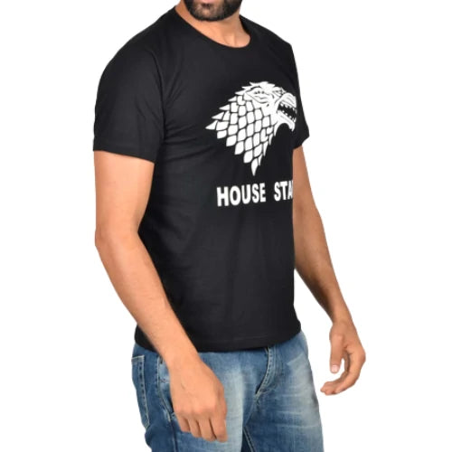 T-Shirt Noir House Stark Zoom