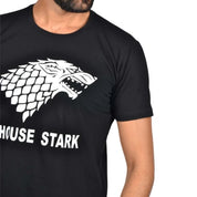 T-Shirt Noir House Stark Zoom