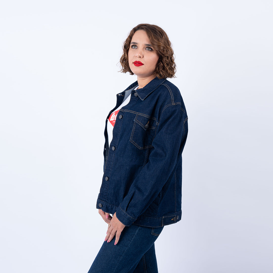 Lee Cooper Blouson Denim Relaxed Fit Bleu D70585-01 TANGA Femme