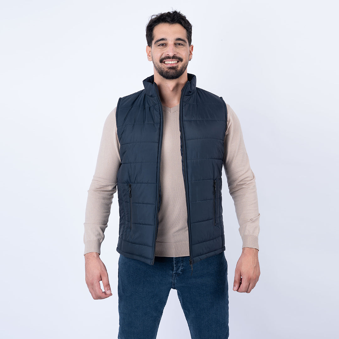 Lee Cooper Doudoune sans manches Marine TOILE-02 POPY Homme