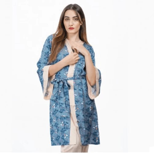 Robe de chambre manche kimino satin Lyouna