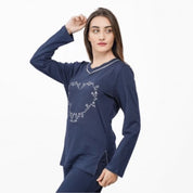 Tee-shirt manche longue col v Lyouna