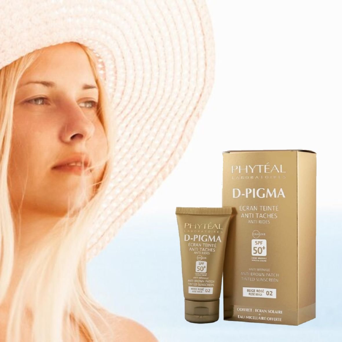 PHYTEAL D-PIGMA Ecran Teinté Beige Rosé 02 + Eau micellaire offerte