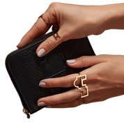 Portefeuille en cuir noir