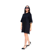 Robe noire en tweed Caro