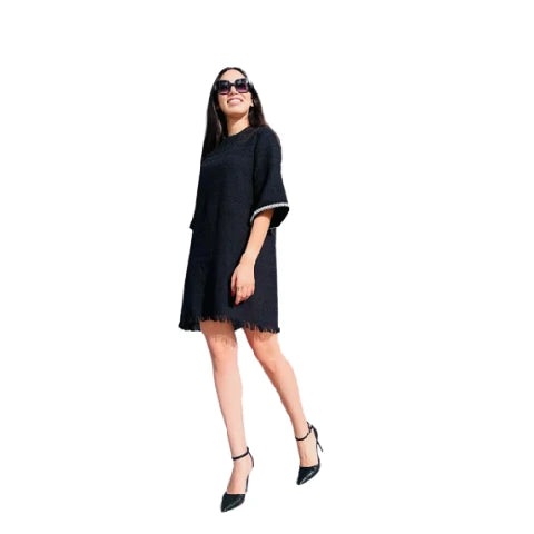Robe noire en tweed Caro - Wildkard