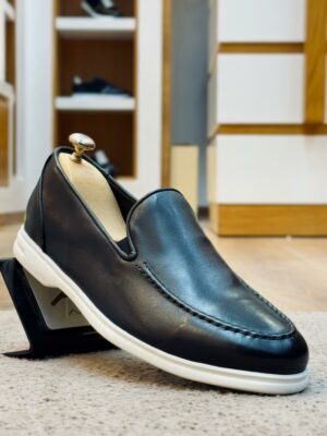 Mocassins en cuir – TE11 NOIR CRUST-Makeba