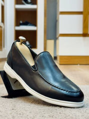 Mocassins en cuir – TE11 NOIR CRUST-Makeba