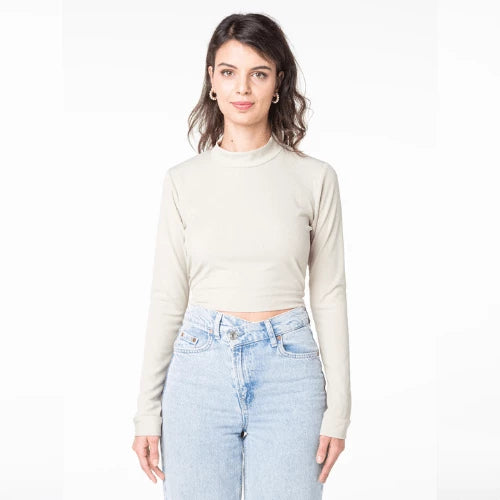 Crop top dos nu vert amande Zoda