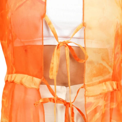 Chemisier orange transparent Zoda