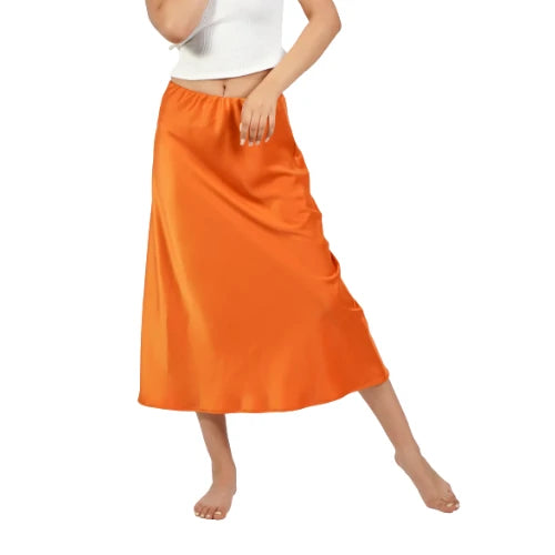 Jupe midi satinée Zoda