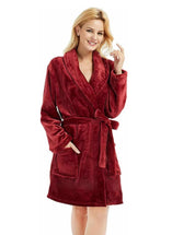 Robe de chambre pour femme en polaire -Rouge - Wildkard