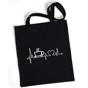 Tote Bag - Noir - Coffee Heartbeat