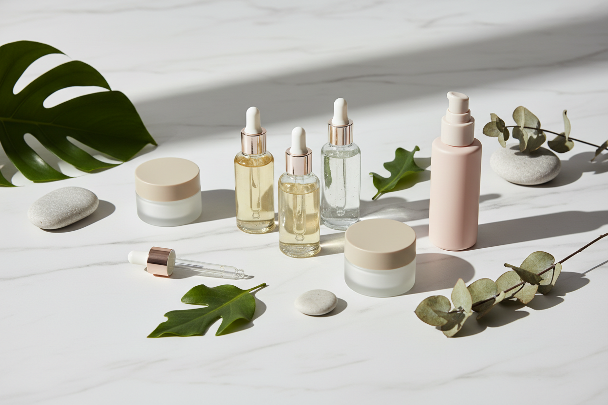 generate an image of skincare products 