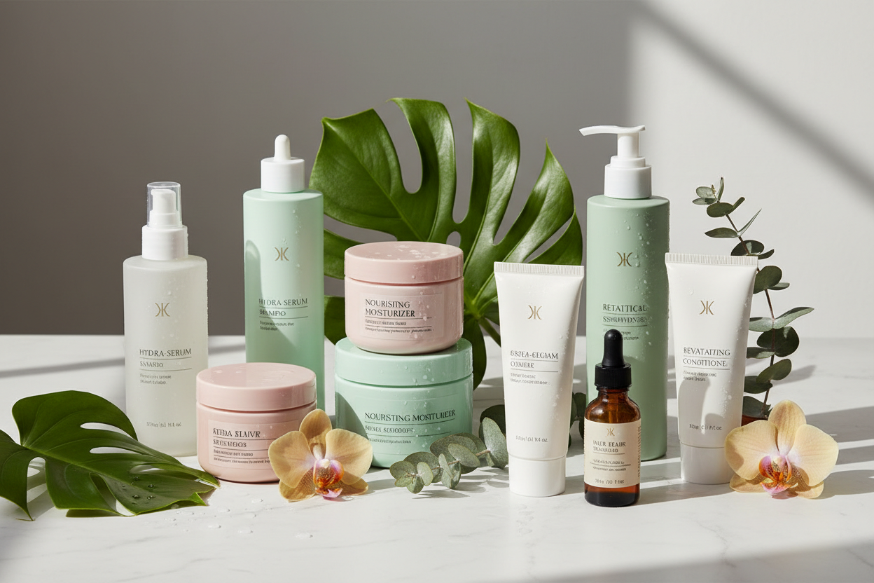 skin care and hair care products image 